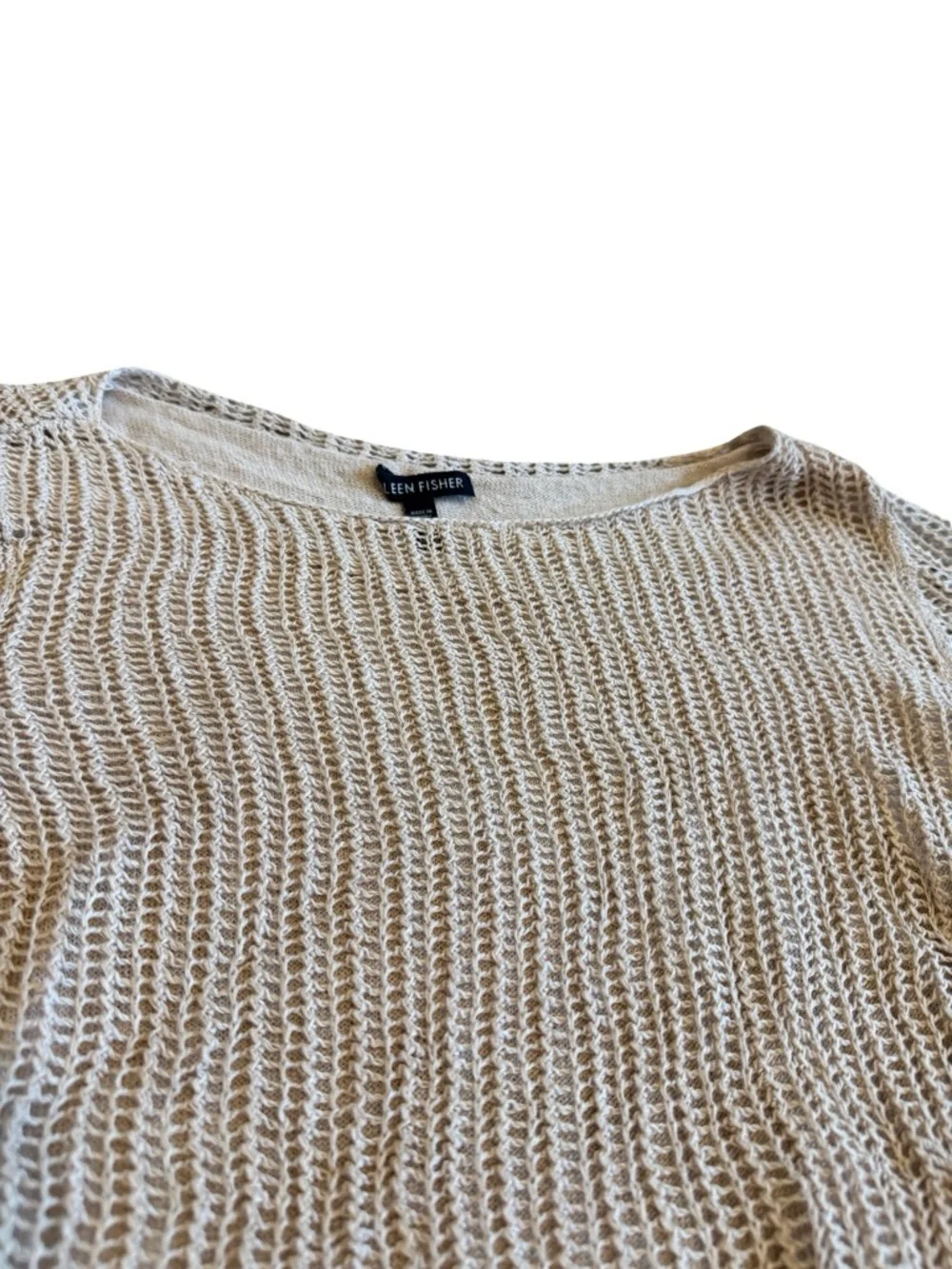 Eileen Fisher Organic Layer Tiered Layered Top Shirt Sweater Blouse Size Medium